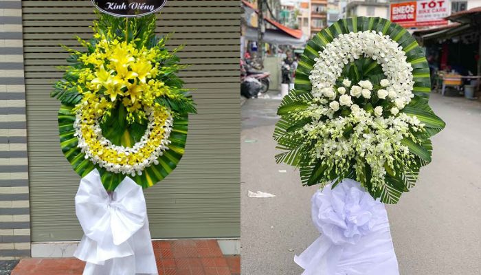 Vòng hoa viếng tang lễ theo kiểu miền Bắc